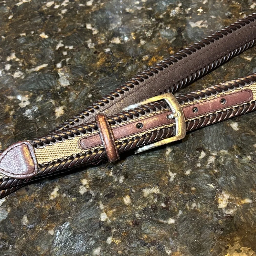 Bonded Braided Genuine Leather/fabric belt! Men’s 36